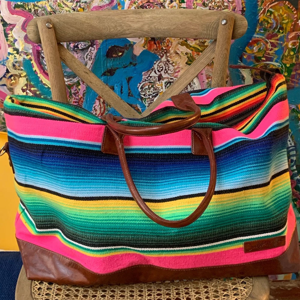 Judith March Striped Weekender Duffel